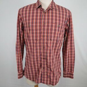 Banana Republic Shirt Mens Medium 15-15.5 Pocket Button Up Plaid Long Sleeve